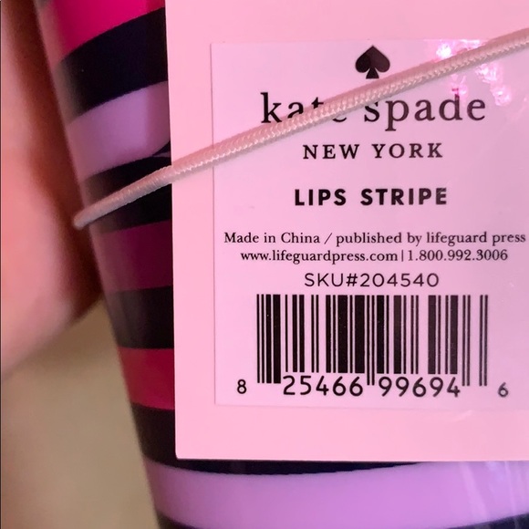 Kate ♠️ Spade NY Lips 👄 Stripe 16oz Thermal Mug - Picture 6 of 8